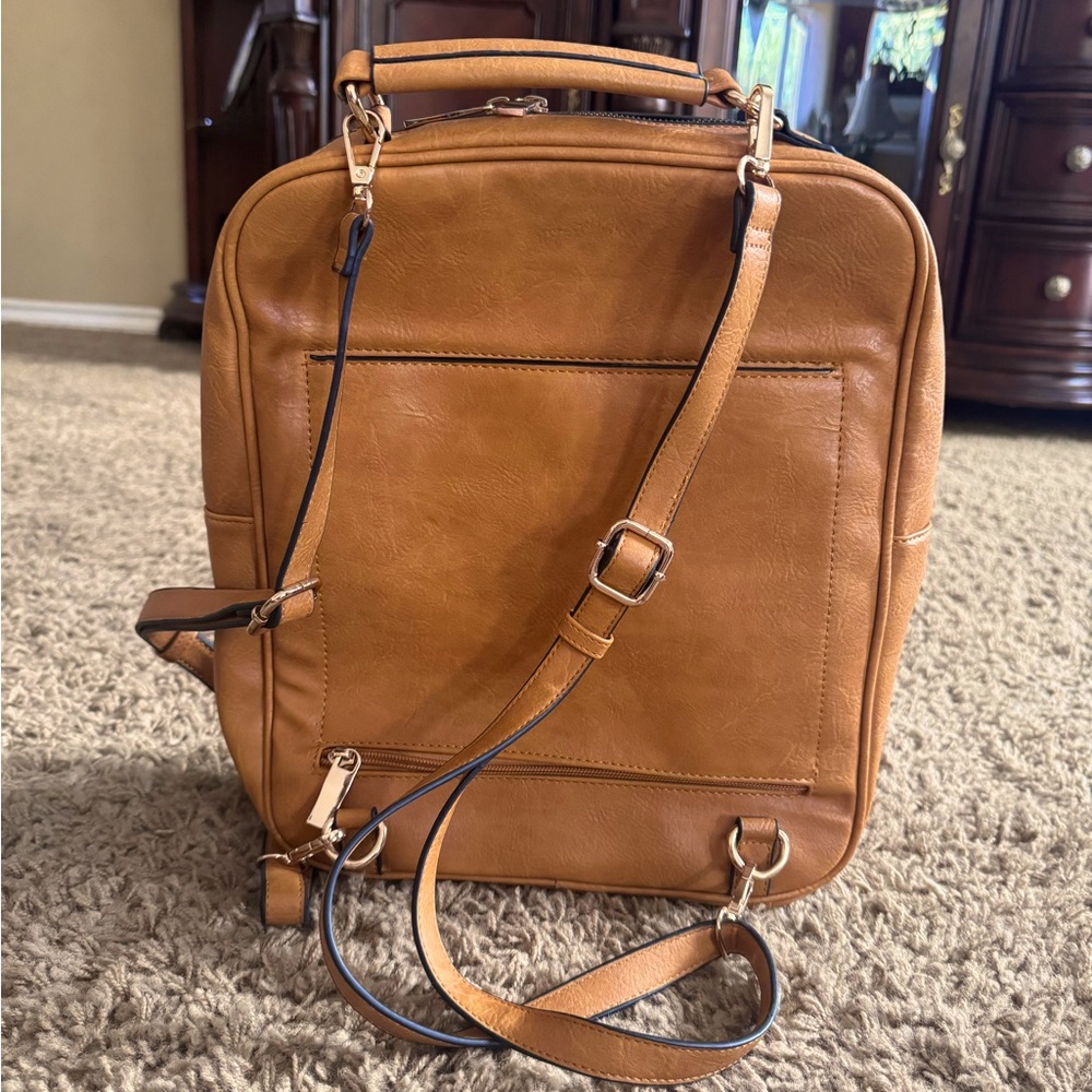 Tan Leather Backpack - Picture 2 of 7